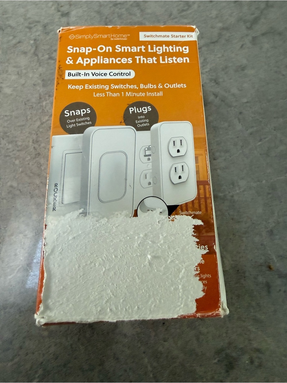 SimplySmartHome Switchmate Snap-On Smart Lighting & Plugs - White/Orange Box